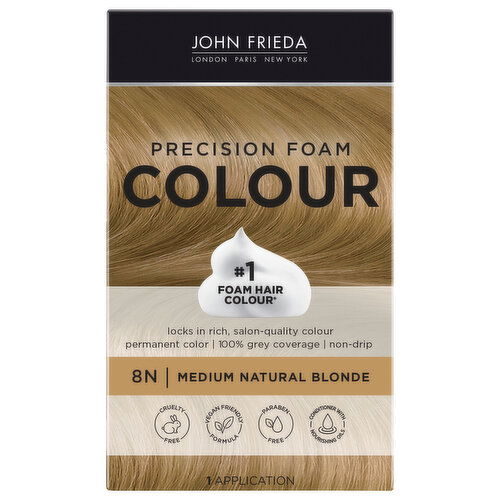 John Frieda Hair Colour, Precision Foam, Medium Natural Blonde 8N