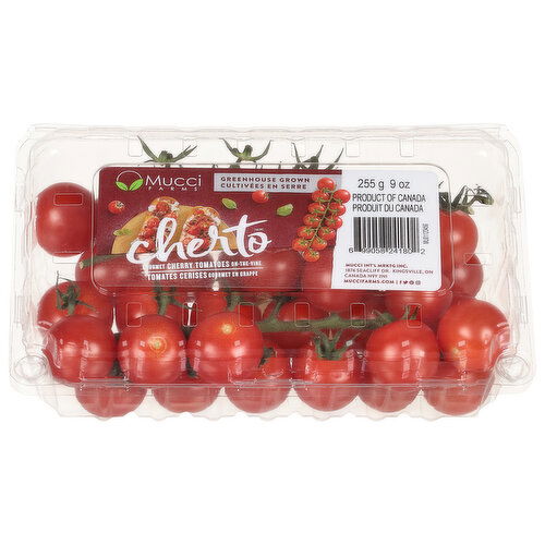 Mucci Farms Tomatoes, On-The-Vine, Cherry, Gourmet