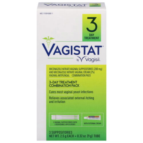 Vagistat Vaginal Antifungal, 3-Day Treatment, Combination Pack