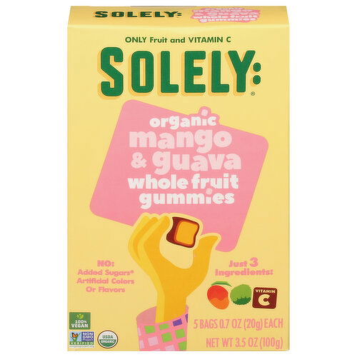 Solely Gummies, Mango & Guava, Organic, Whole Fruit