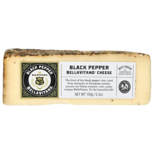 Sartori BellaVitano Cheese, Black Pepper, Bellavitano