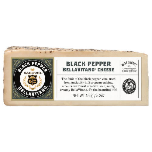 Sartori BellaVitano Cheese, Black Pepper