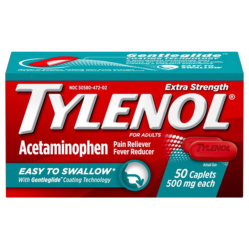 Tylenol Acetaminophen, 500 mg, Caplets