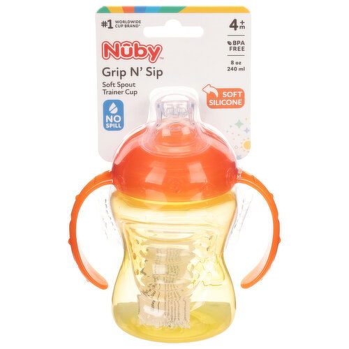 Nuby Trainer Cup, Soft Spout, Grip N' Sip, 4m+