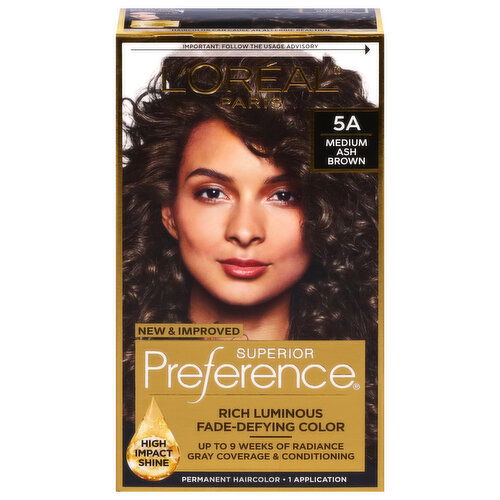 Superior Preference 5A Medium Ash Brown Permanent Haircolor