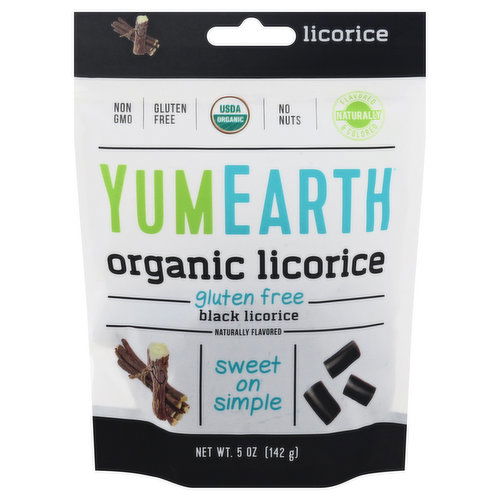 YumEarth Licorice, Organic, Black