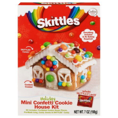 Skittles House Kit, Confetti Cookie, Holiday, Mini