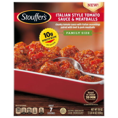 Stouffer's Tomato Sauce & Meatballs, Italian Style, Family Size