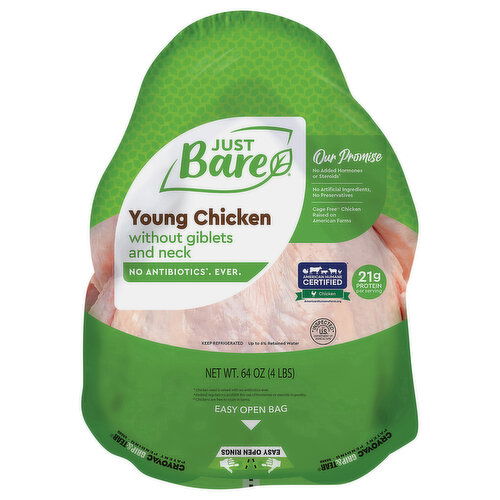 Just Bare Young Chicken without Giblets and Neck