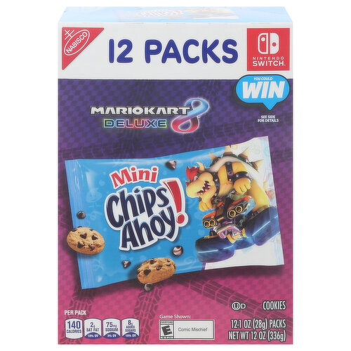 Chips Ahoy! Mini Cookies, Mario Kart, Deluxe, 12 Packs