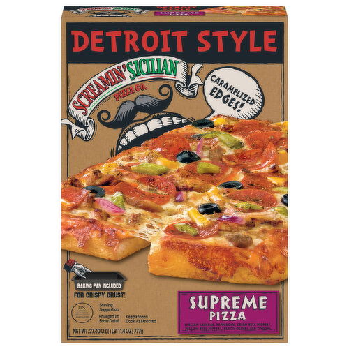 Screamin' Sicilian Pizza Co. Pizza, Supreme, Detroit Style