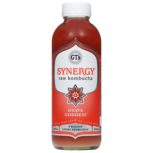 GT's Synergy Kombucha, Raw, Guava Goddess