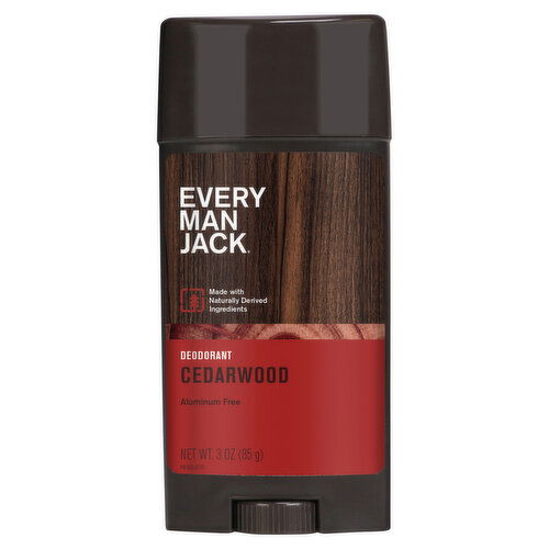 Every Man Jack Deodorant, Aluminum Free, Cedarwood