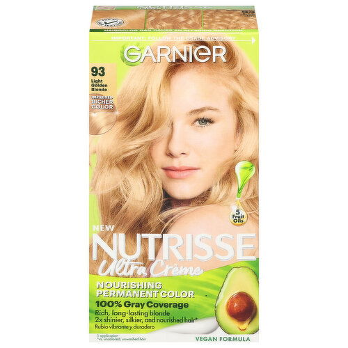 Nutrisse Hair Color, Permanent, Ultra Creme, Light Golden Blonde 93