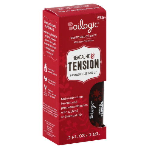 Oilogic Wellness Collection Essential Oil Roll-On, Headache & Tension