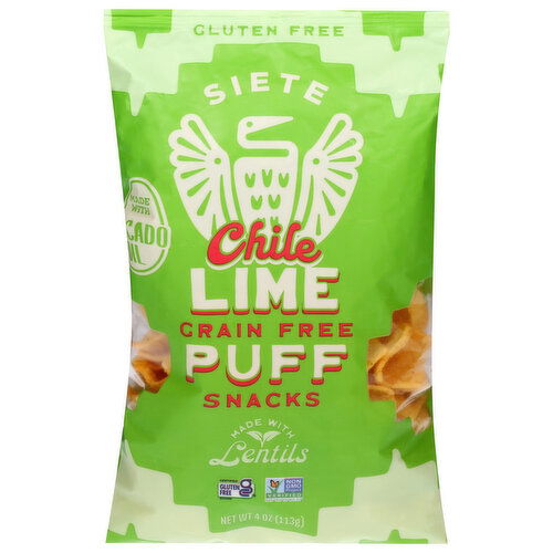 Siete Puff Snacks, Grain Free, Chile Lime