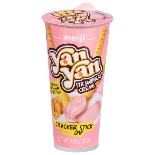 Meiji Yan Yan Cracker Stick, Strawberry Creme