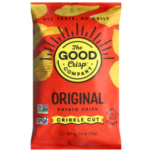 The Good Crisp Company Potato Chips, Original, Crinkle Cut