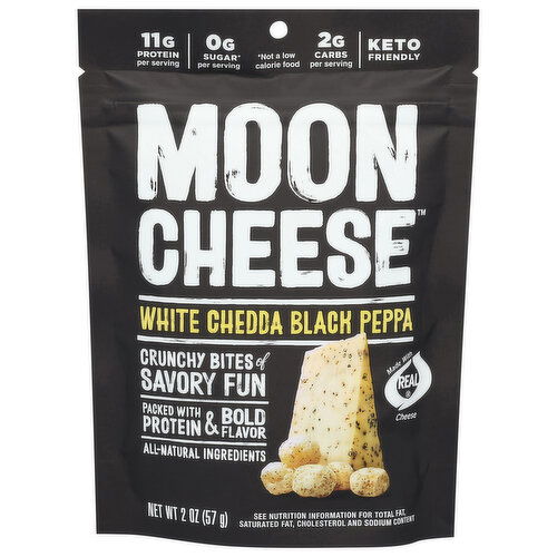 Moon Cheese Cheese Bites, White Chedda Black Peppa