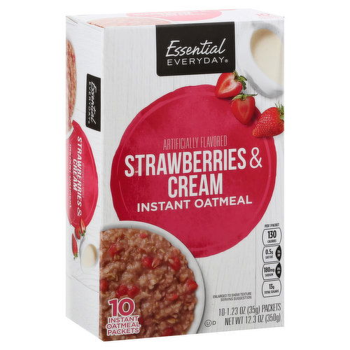 Essential Everyday Instant Oatmeal, Strawberries & Cream