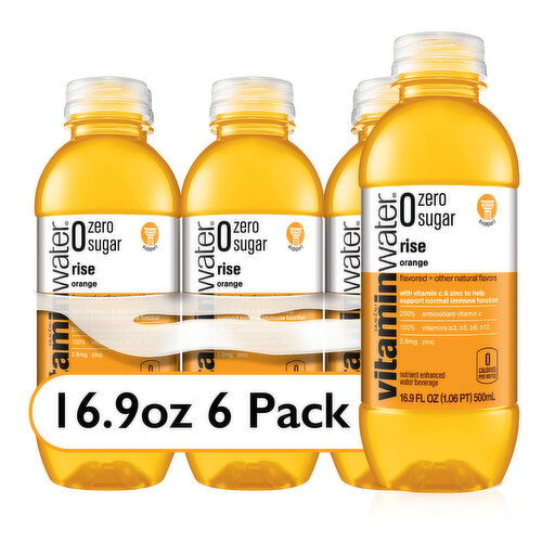 vitaminwater Sugar Rise Bottles, 16.9 fl oz, 6 Ct