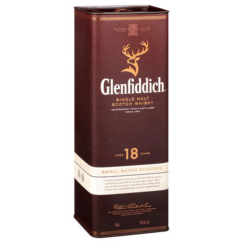 Glenfiddich Scotch Whisky, Single Malt, 18