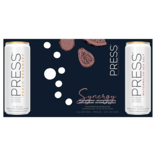 Press Alcohol Seltzer, Premium, Assorted, Synergy