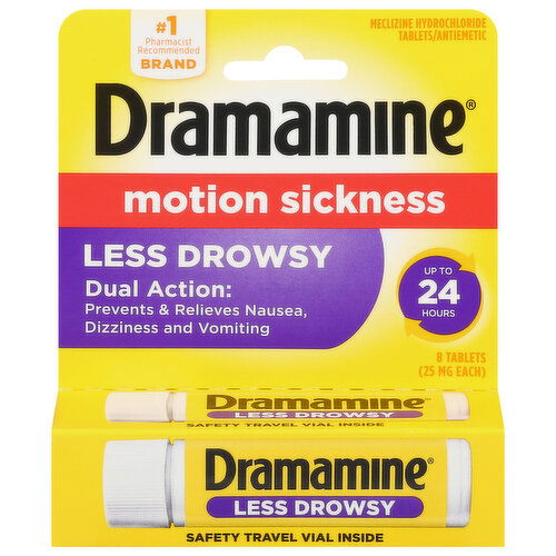 Dramamine Motion Sickness, Less Drowsy, Tablets