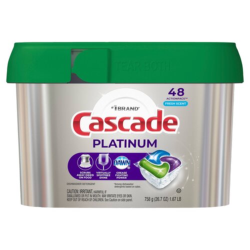 Cascade Cascade Platinum Dishwasher Pods Detergent, Fresh, 48 Count