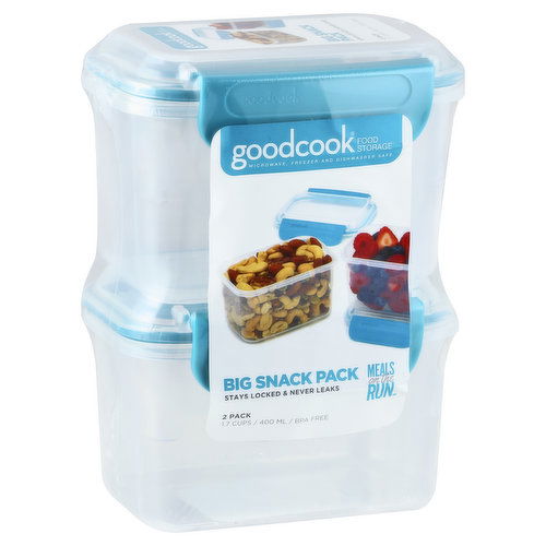 Good Cook Food Storage, Big Snack Pack, 2 Pack