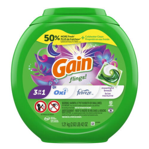 Gain Flings, 60 Count, Moonlight Breeze Scent