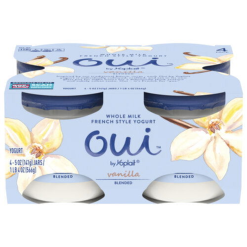 Oui Yogurt, Whole Milk, Vanilla, French Style, Blended