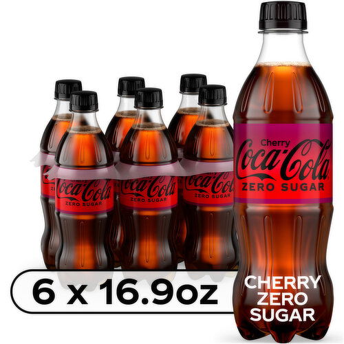 Coca-Cola Zero Sugar Cherry , Cherry Flavored Coca-Cola Diet Soda Soft Drink