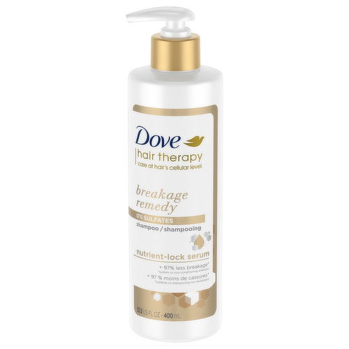 Dove Hair Therapy Shampoo, Breakage Remedy, Nutrient-Lock Serum