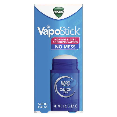 Vicks VapoStick, Invisible Solid Balm with Soothing Vicks Vapors, Non-Medicated