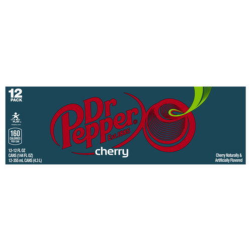 Dr Pepper Soda, Cherry, 12 Pack