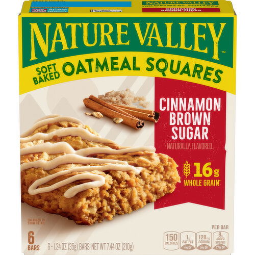 Nature Valley Oatmeal Squares, Soft Baked, Cinnamon Brown Sugar