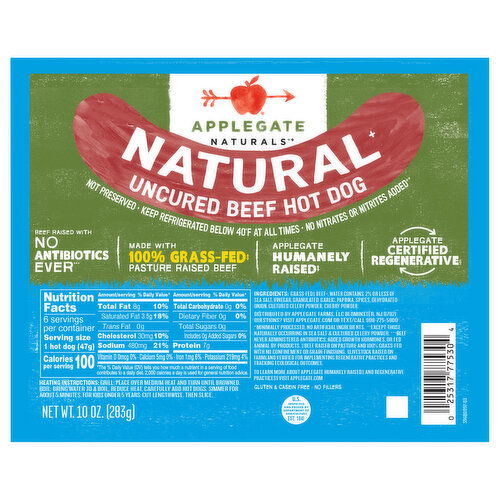 Applegate Naturals Natural Uncured Beef Hot Dog
