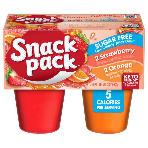 Snack Pack Sugar Free Strawberry & Orange Flavored Juicy Gels