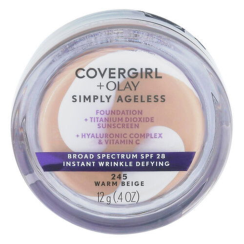 CoverGirl + Olay Foundation, Warm Beige, 245, SPF 28