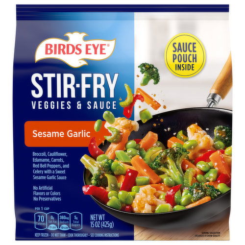 Birds Eye Sesame and Garlic Frozen Stir Fry Veggies and Sauce, Frozen Vegetables