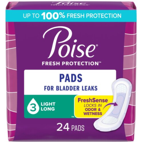 Poise Fresh Protection Pads, Light Long