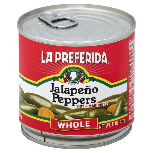 La Preferida Jalapeno Peppers, Whole, Marinated, Hot