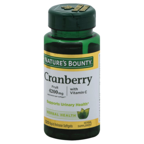 Nature's Bounty Cranberry, with Vitamin C, Rapid Release Softgels