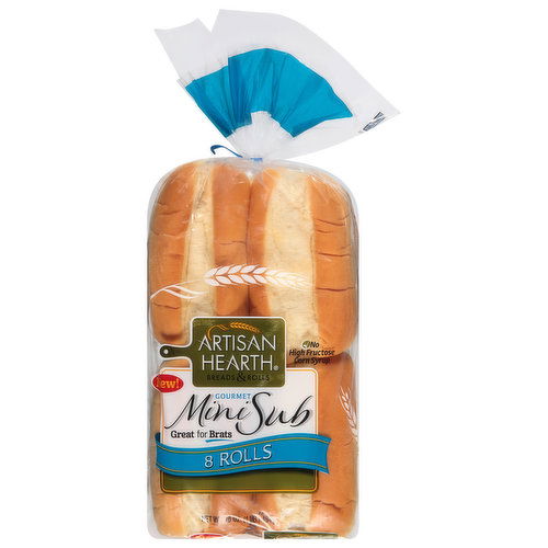 Artisan Hearth Bread Rolls, Gourmet, Mini Sub