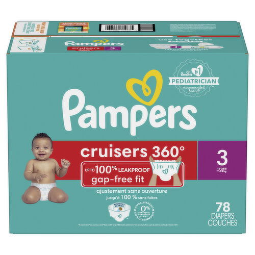 Pampers Cruisers 360 Pampers Cruisers 360 Pull-On Diapers, Size 3 (16-28 lbs), 78 Count