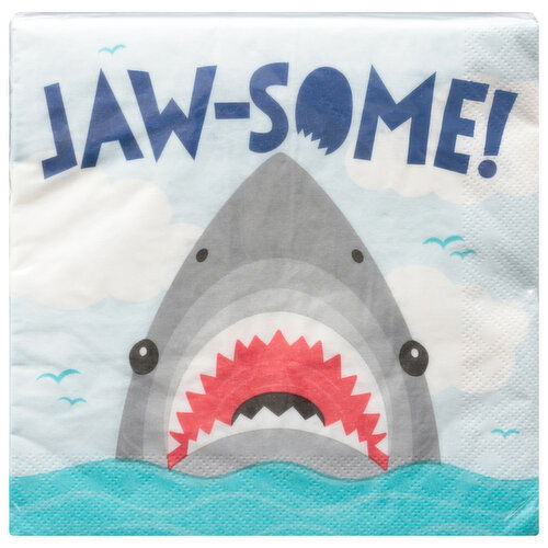 Party Creations Napkins, Shark Party, 2 Ply