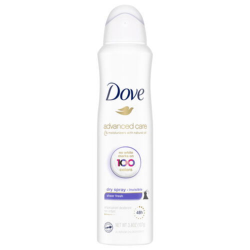 Dove Advanced Care Antiperspirant Deodorant, Non-Irritant, Invisible, Sheer Fresh, Dry Spray