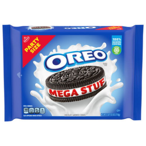 Oreo Sandwich Cookies, Chocolate, Mega Stuf, Party Size