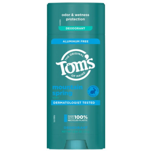 Tom's of Maine Deodorant, Mountain Spring Scent, Aluminum Free